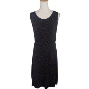 Studio M Christine Knotted Waist Jersey Knit Dress In Heather Black Size XL